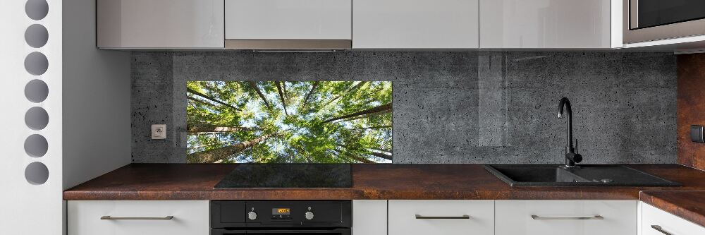 Glass splashback Crown of trees