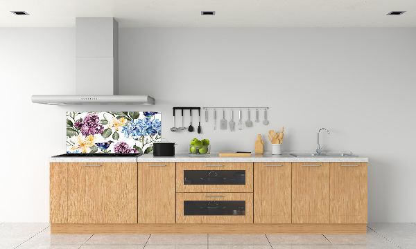 Kitchen wall panels Flowers and birds