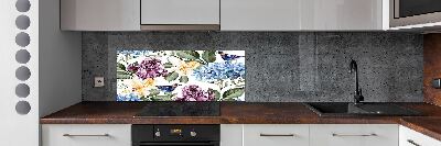 Kitchen wall panels Flowers and birds