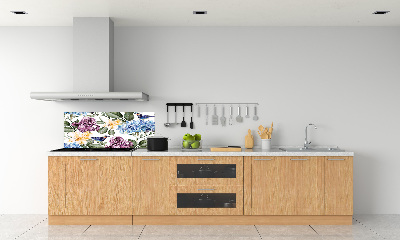 Kitchen wall panels Flowers and birds