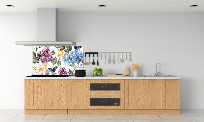 Kitchen wall panels Flowers and birds