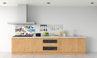 Kitchen wall panels Flowers and birds