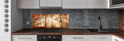 Kitchen splashback Fog in the Forest Autumn