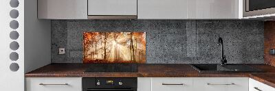 Kitchen splashback Fog in the Forest Autumn