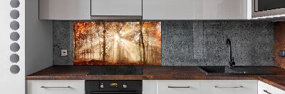 Kitchen splashback Fog in the Forest Autumn