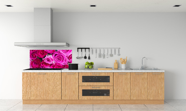 Hob splashback A bouquet of pink roses