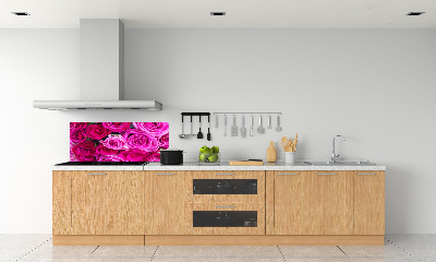 Hob splashback A bouquet of pink roses