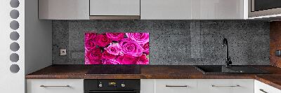 Hob splashback A bouquet of pink roses