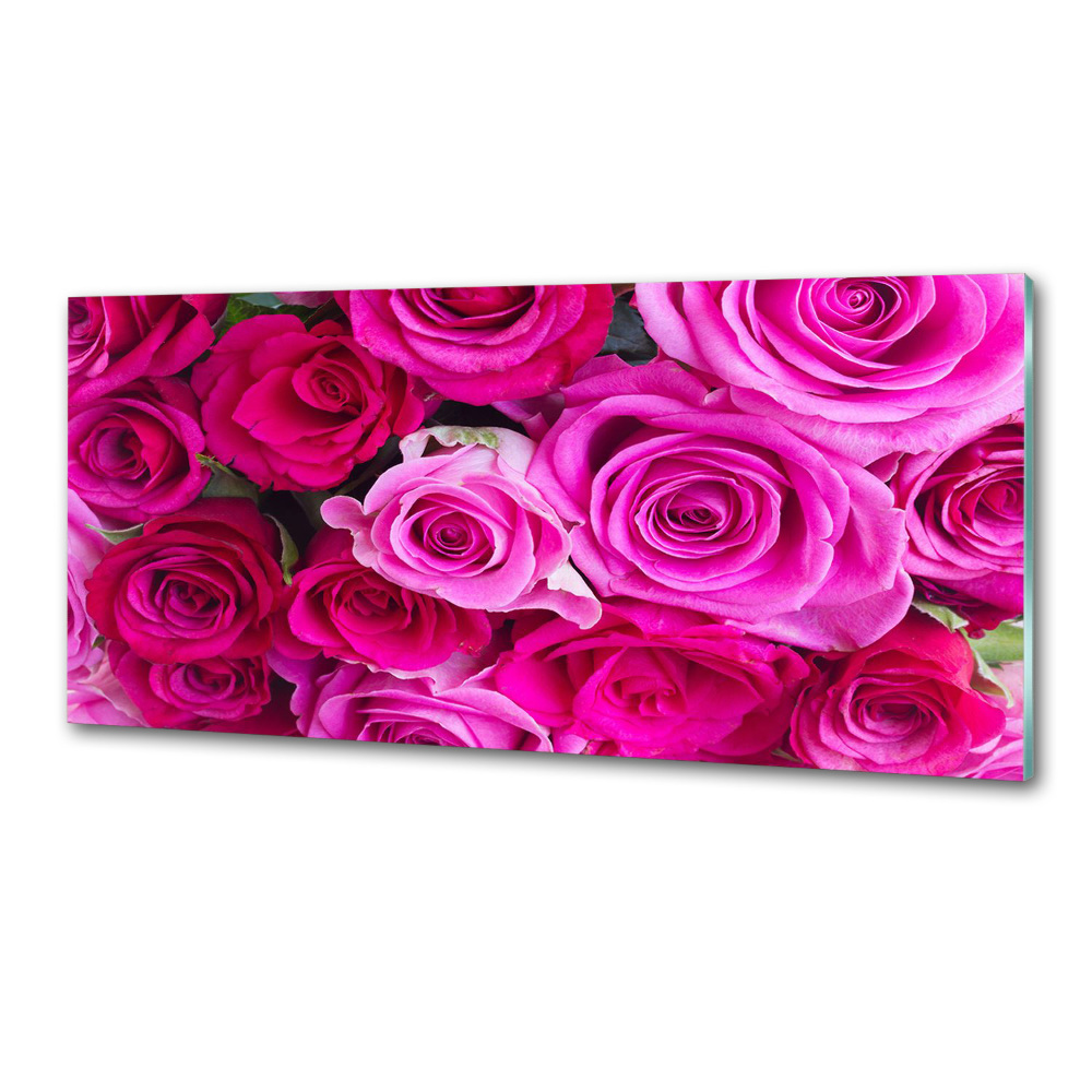 Hob splashback A bouquet of pink roses