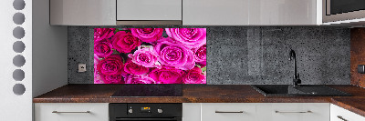 Hob splashback A bouquet of pink roses