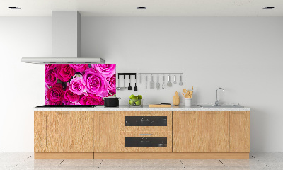 Hob splashback A bouquet of pink roses