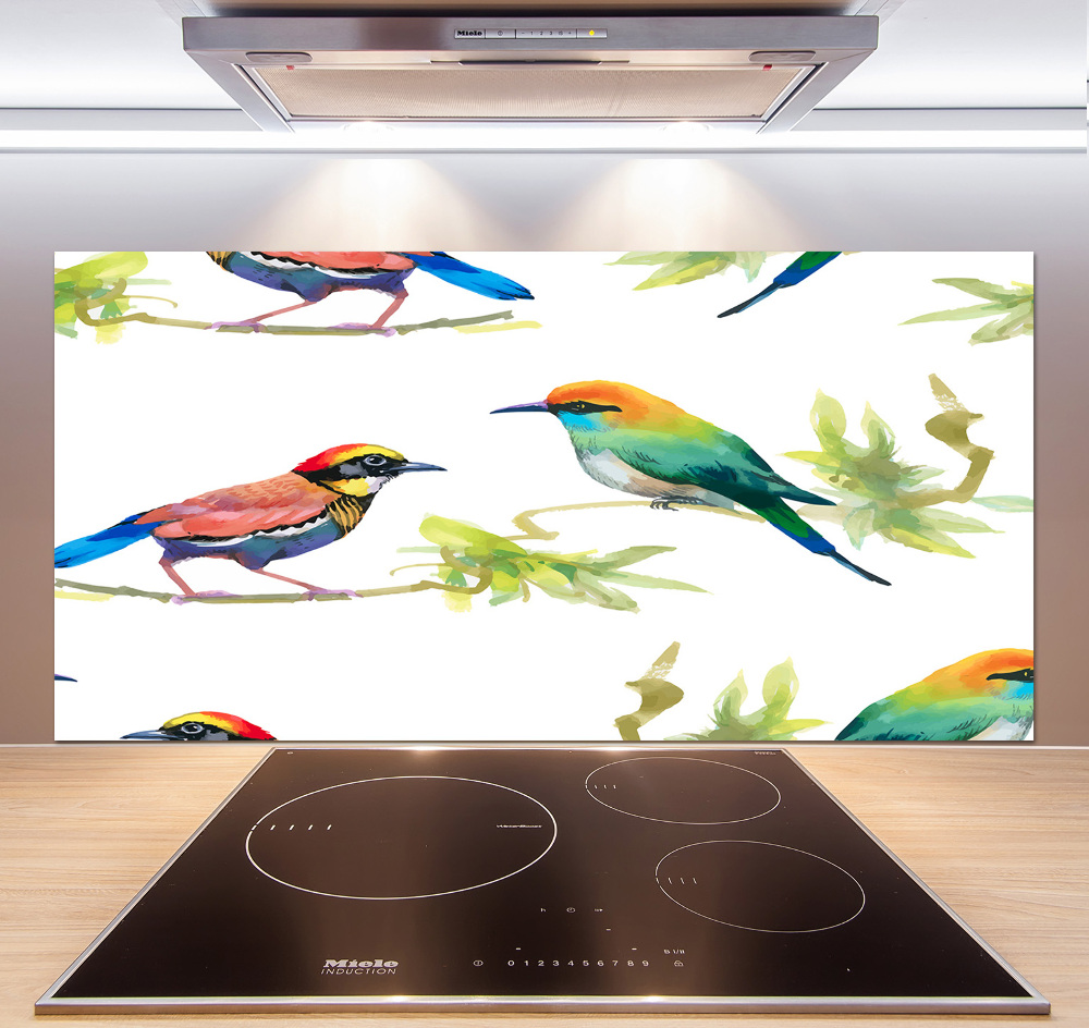 Kitchen splashback Exotic birds