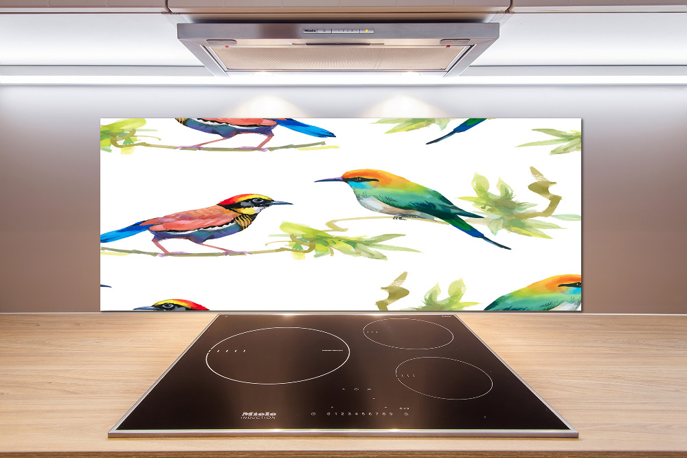 Kitchen splashback Exotic birds