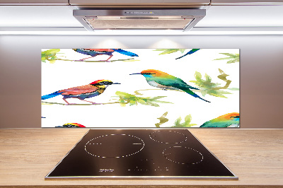 Kitchen splashback Exotic birds