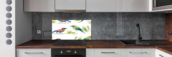 Kitchen splashback Exotic birds