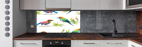 Kitchen splashback Exotic birds