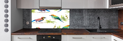 Kitchen splashback Exotic birds