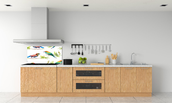 Kitchen splashback Exotic birds