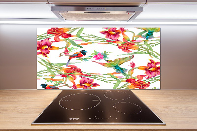 Kitchen splashback Exotic birds