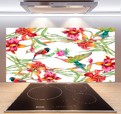 Kitchen splashback Exotic birds