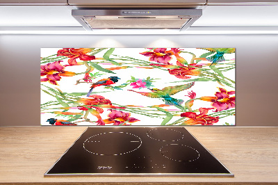 Kitchen splashback Exotic birds