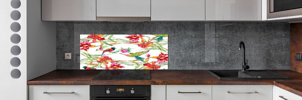 Kitchen splashback Exotic birds