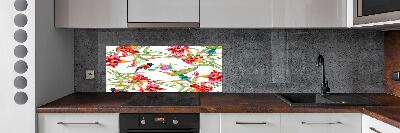 Kitchen splashback Exotic birds