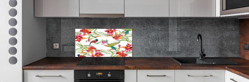 Kitchen splashback Exotic birds