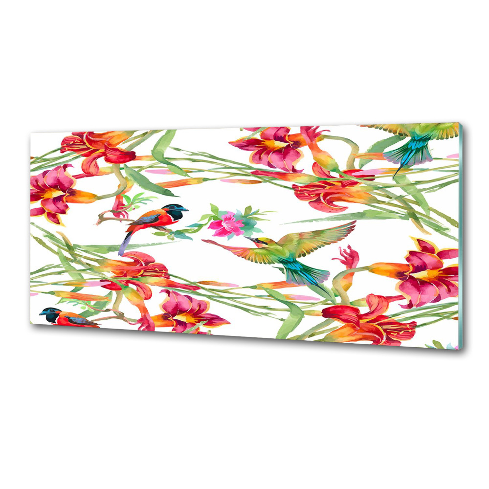 Kitchen splashback Exotic birds