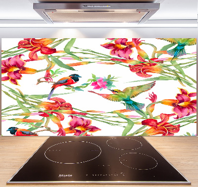 Kitchen splashback Exotic birds