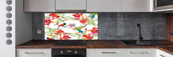 Kitchen splashback Exotic birds