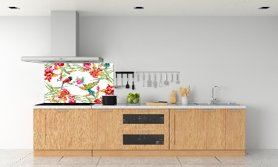 Kitchen splashback Exotic birds