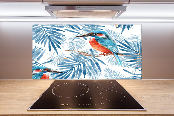 Kitchen splashback Plants and bird