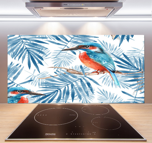 Kitchen splashback Plants and bird