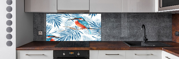 Kitchen splashback Plants and bird