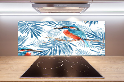 Kitchen splashback Plants and bird