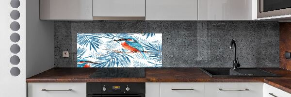 Kitchen splashback Plants and bird