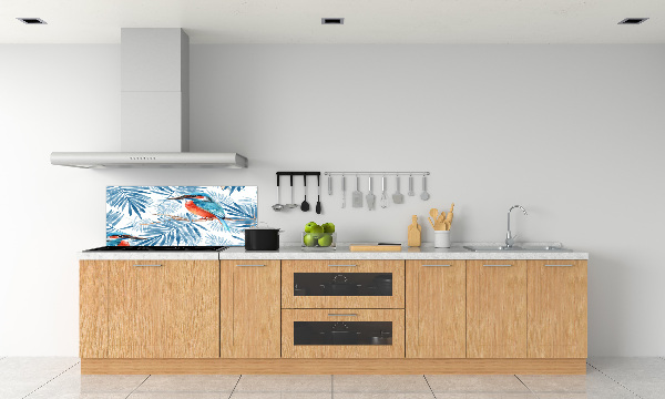 Kitchen splashback Plants and bird