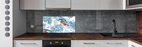 Kitchen splashback Plants and bird