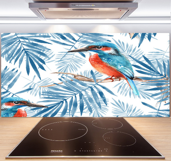 Kitchen splashback Plants and bird