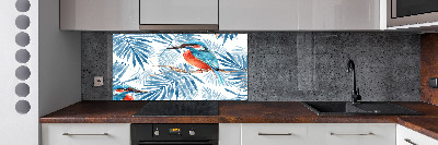 Kitchen splashback Plants and bird