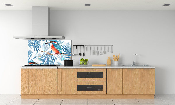 Kitchen splashback Plants and bird