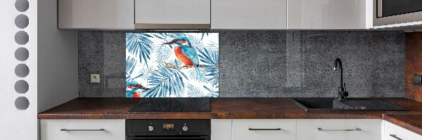 Kitchen splashback Plants and bird