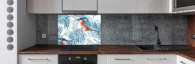 Kitchen splashback Plants and bird