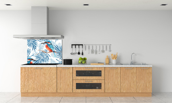 Kitchen splashback Plants and bird