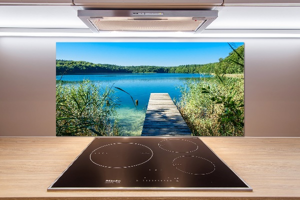 Glass splashback Pier by the lake