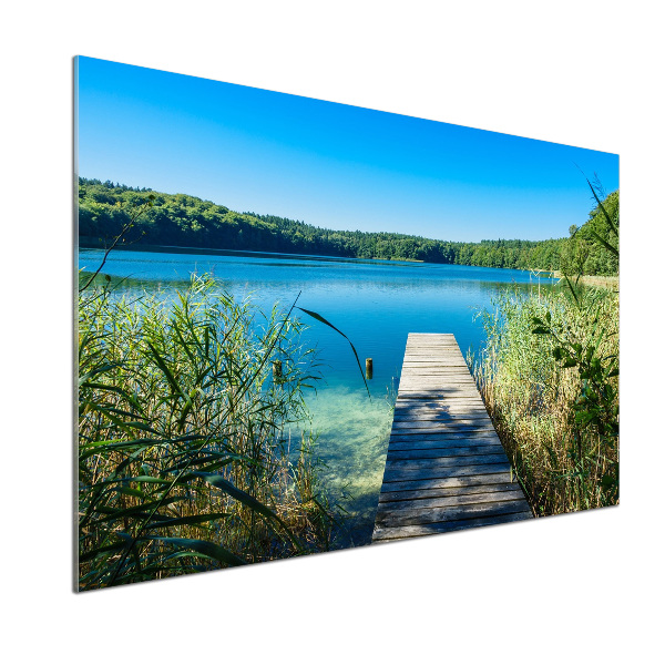 Glass splashback Pier by the lake