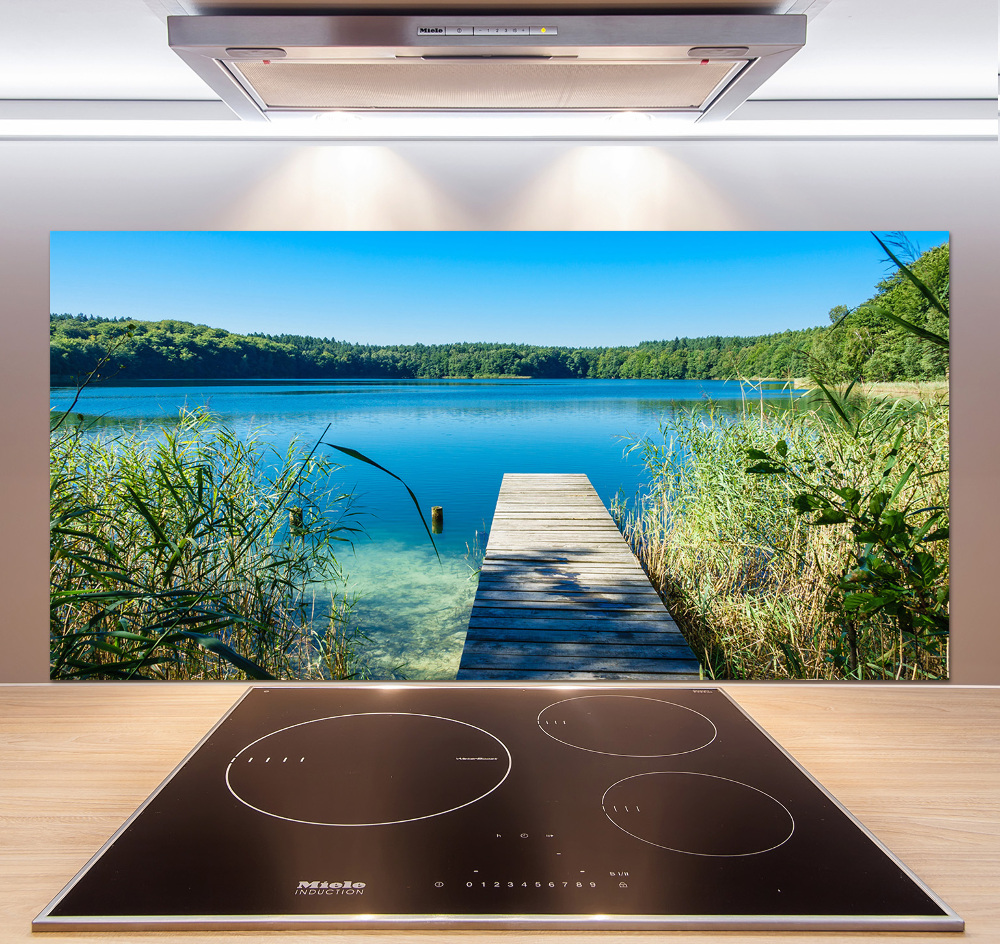 Glass splashback Pier by the lake