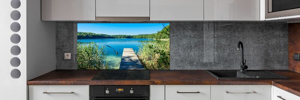 Glass splashback Pier by the lake