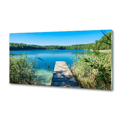 Glass splashback Pier by the lake